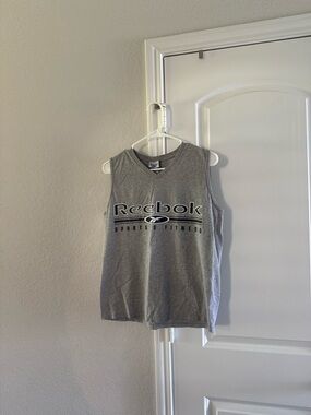 Reebok Gray Sleeveless Workout Tank with Bold Logo